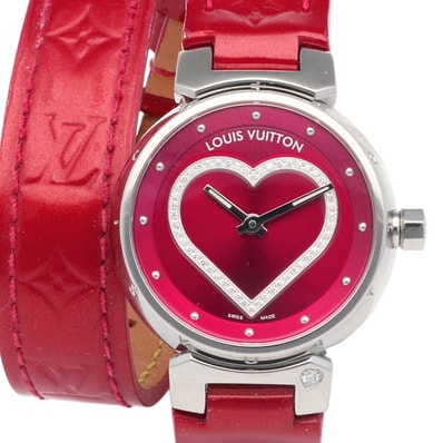 ルイヴィトン タンブール 腕時計 時計 ステンレススチール Q121Z クオーツ レディース 1年保証 LOUIS VUITTON 中古