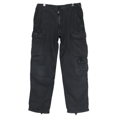 WTAPS ダブルタップス 13AW JUNGLE.STOCK/TROUSERS.COTTON.SATIN 132GWDT-PTM06 ジャングル ストック トラウザーズ コットン サテン ブラック カーゴ パンツ ボトムス サイズ1(S)