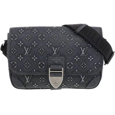 LOUIS VUITTON ルイ・ヴィトン アーチ―・メッセンジャー カウハイドレザー ショルダーバッグ M21358 レザー ブラック グレー メンズ【中古】