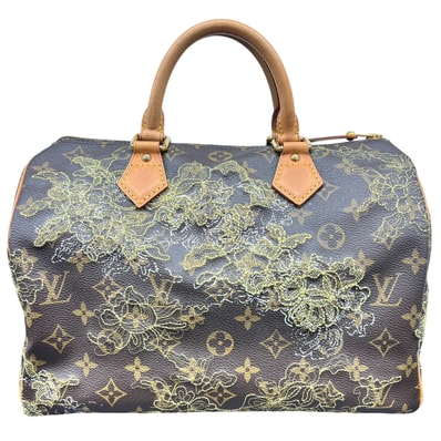 LOUIS VUITTON 希少 美品 ルイヴィトン モノグラムダンテェル スピーディ30 オール ミニボストン ハンドバッグ M95397 PVC レザー SP0097 ブラウン フラワー レース ヴィトン LV ABランク 中古 鑑定済
