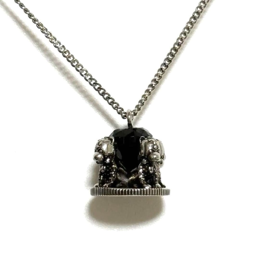 【希少・超美品】ディオール DIOR メンズ ペンダント ネックレス ドッグ 犬