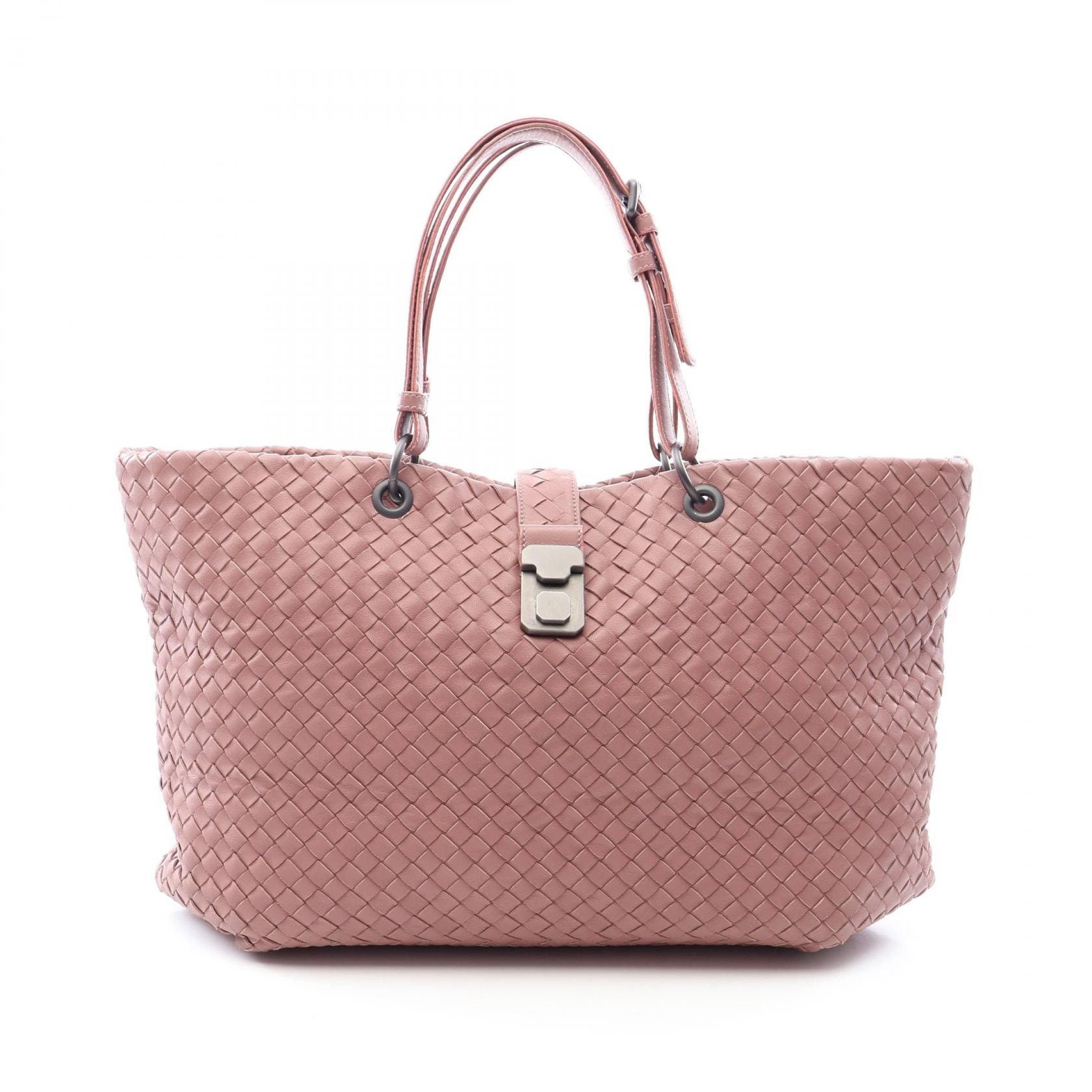 ボッテガヴェネタ BOTTEGA VENETA イントレチャート トートバッグ バッグ レザー レディース ブラウン系 【中古】