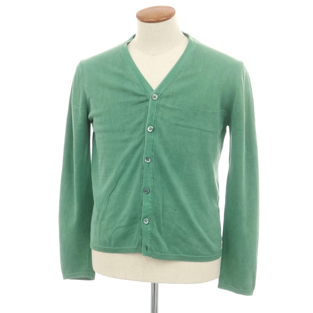 【中古】クルチアーニ CRUCIANI ハイゲージコットン カーディガン グリーン【サイズ46】【メンズ】