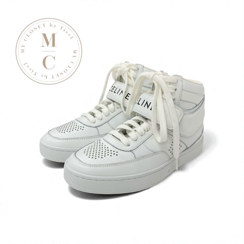 セリーヌ CELINE CT-03 スニーカー 靴 シューズ レザー ホワイト 白 ハイカット ロゴ ベルクロ
