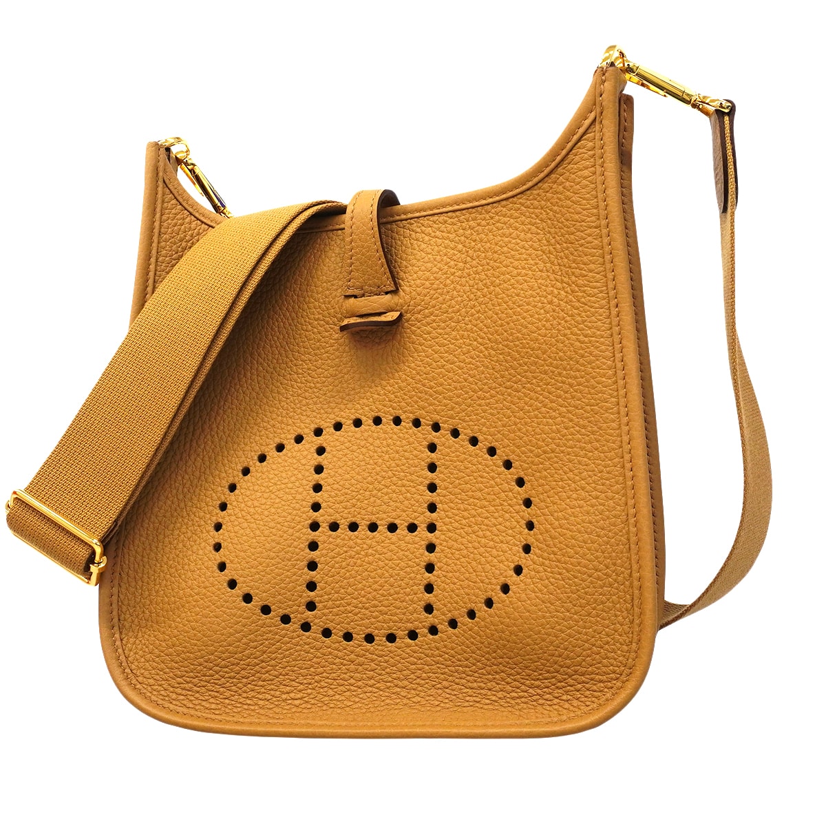 ★SALE【6fa1913】エルメス ショルダーバッグ エヴリン23 トリヨンクレマンス ビスキュイ ゴールド金具 K刻印【中古】レディース