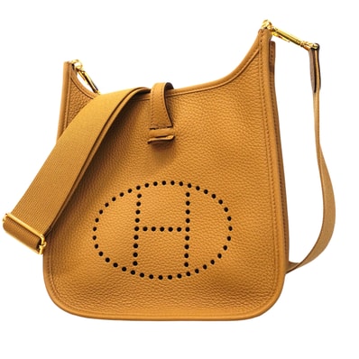 ★SALE【6fa1913】エルメス ショルダーバッグ エヴリン23 トリヨンクレマンス ビスキュイ ゴールド金具 K刻印【中古】レディース
