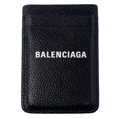 BALENCIAGA バレンシアガ Cash マグネット カードホルダー カードケース 6758352AAYH1090 レザー ブラック 【中古】