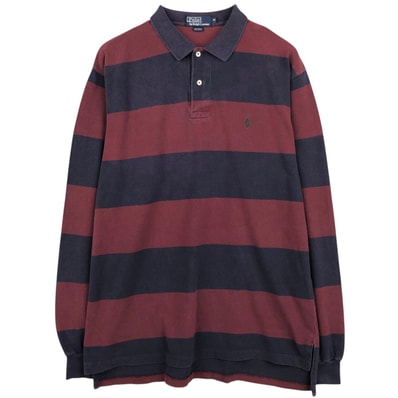 古着 ラルフローレン Ralph Lauren POLO by Ralph Lauren 長袖 ボーダー ポロシャツ メンズXL相当/eaa652843