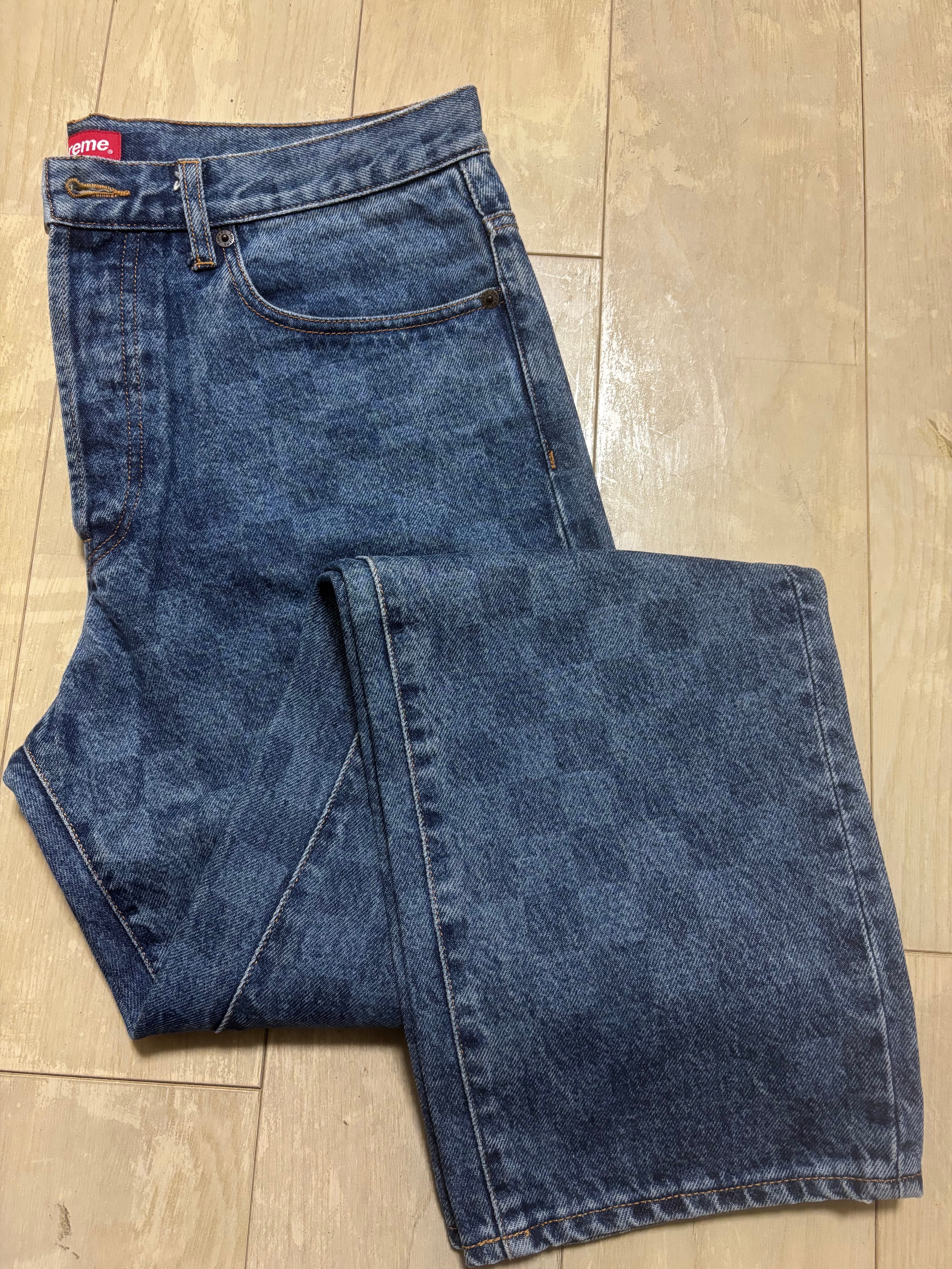 Supreme Regular Jean "Washed Checkerboard"(20FW)