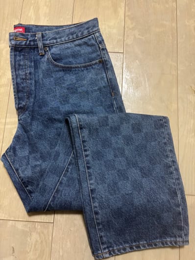 Supreme Regular Jean "Washed Checkerboard"(20FW)
