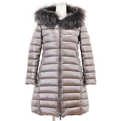 美品 タトラス ダウン コート 2020AW リバーシブル ファー取外可 ダウンジャケット レディース グレージュ 01 TATRAS