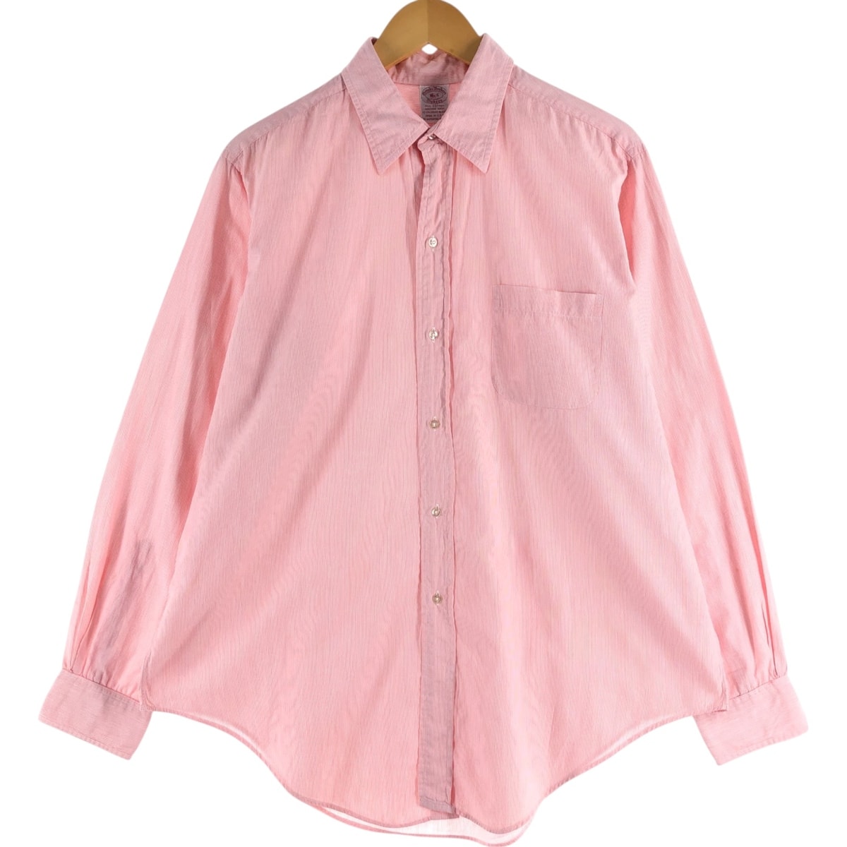 古着 ~70年代 ブルックスブラザーズ Brooks Brothers MAKERS 6個ボタン 長袖 コットンストライプシャツ USA製 メンズXL相当 ヴィンテージ/evb029615