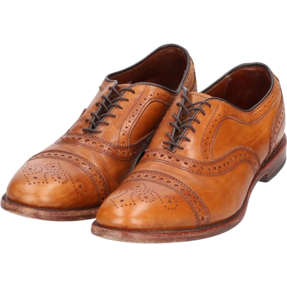 古着 アレンエドモンズ ALLEN EDMONDS Strand セミブローグ ストレートチップシューズ USA製 9 B メンズ27.0cm相当/saa013467