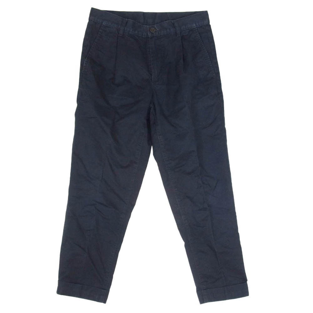 BEAMS ビームス BEAMS PLUS ビームスプラス コットン 無地 1プリーツ チノパンツ ネイビー系 S【中古】