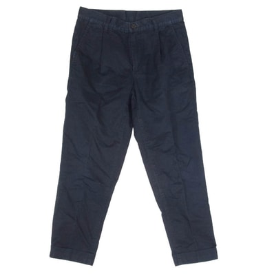 BEAMS ビームス BEAMS PLUS ビームスプラス コットン 無地 1プリーツ チノパンツ ネイビー系 S【中古】