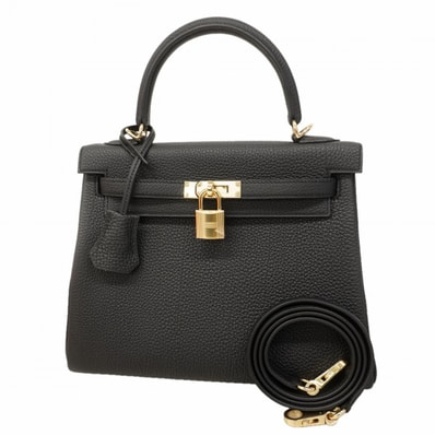 【6ea0101-g】エルメス ハンドバッグ ケリー25 トゴ ブラック ゴールド金具 W刻印 2wayバッグ【中古】レディース