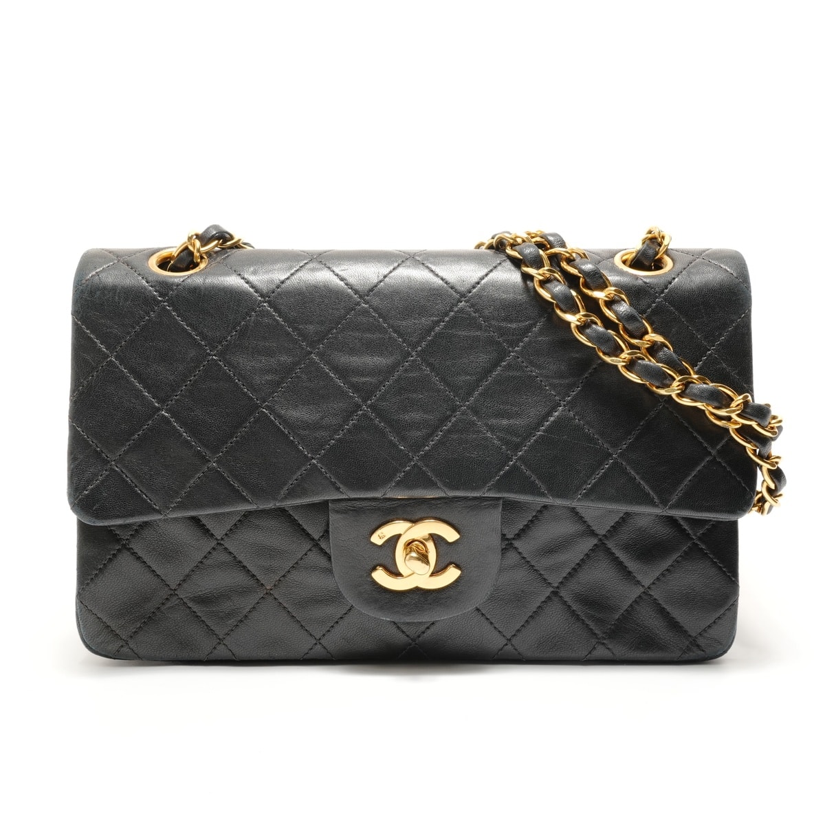 シャネル CHANEL マトラッセ Wフラップ チェーン ラムスキン ショルダーバッグ【中古】