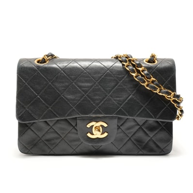 シャネル CHANEL マトラッセ Wフラップ チェーン ラムスキン ショルダーバッグ【中古】