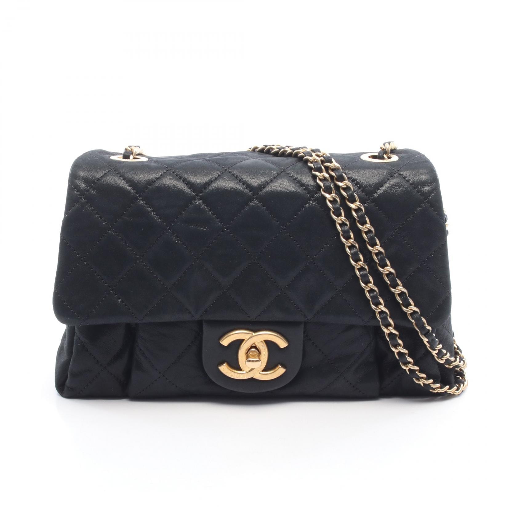 シャネル CHANEL マトラッセ ショルダーバッグ バッグ レザー レディース ブラック系 【中古】