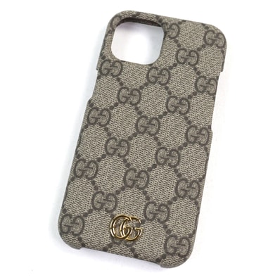 GUCCI iPhone15 Case GG Supreme Canvas "Beige/Ebony"