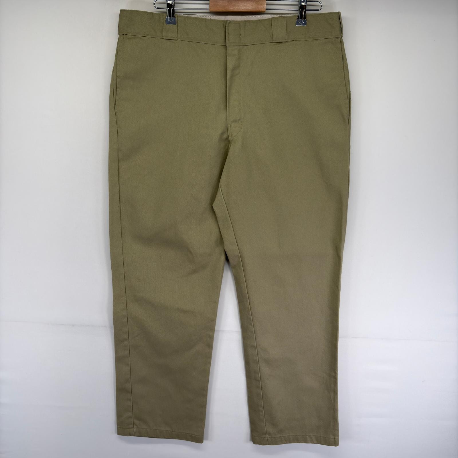 古着 ディッキーズ Dickies パンツ ストレート ジップフライ ワークパンツ 874 センタープレス w38 L31  ベージュ系 メンズ