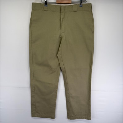 古着 ディッキーズ Dickies パンツ ストレート ジップフライ ワークパンツ 874 センタープレス w38 L31 ベージュ系 メンズ