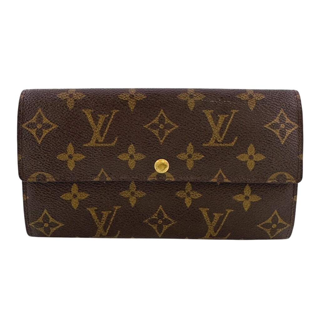 ルイヴィトン LOUIS VUITTON 三つ折り財布 モノグラム ポシェットポルトモネクレディ M61723 ブラウン