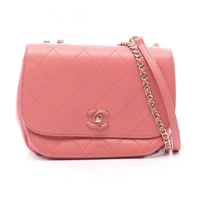 シャネル CHANEL マトラッセ ショルダーバッグ バッグ ラムスキン(羊革) レディース ピンク系 【中古】