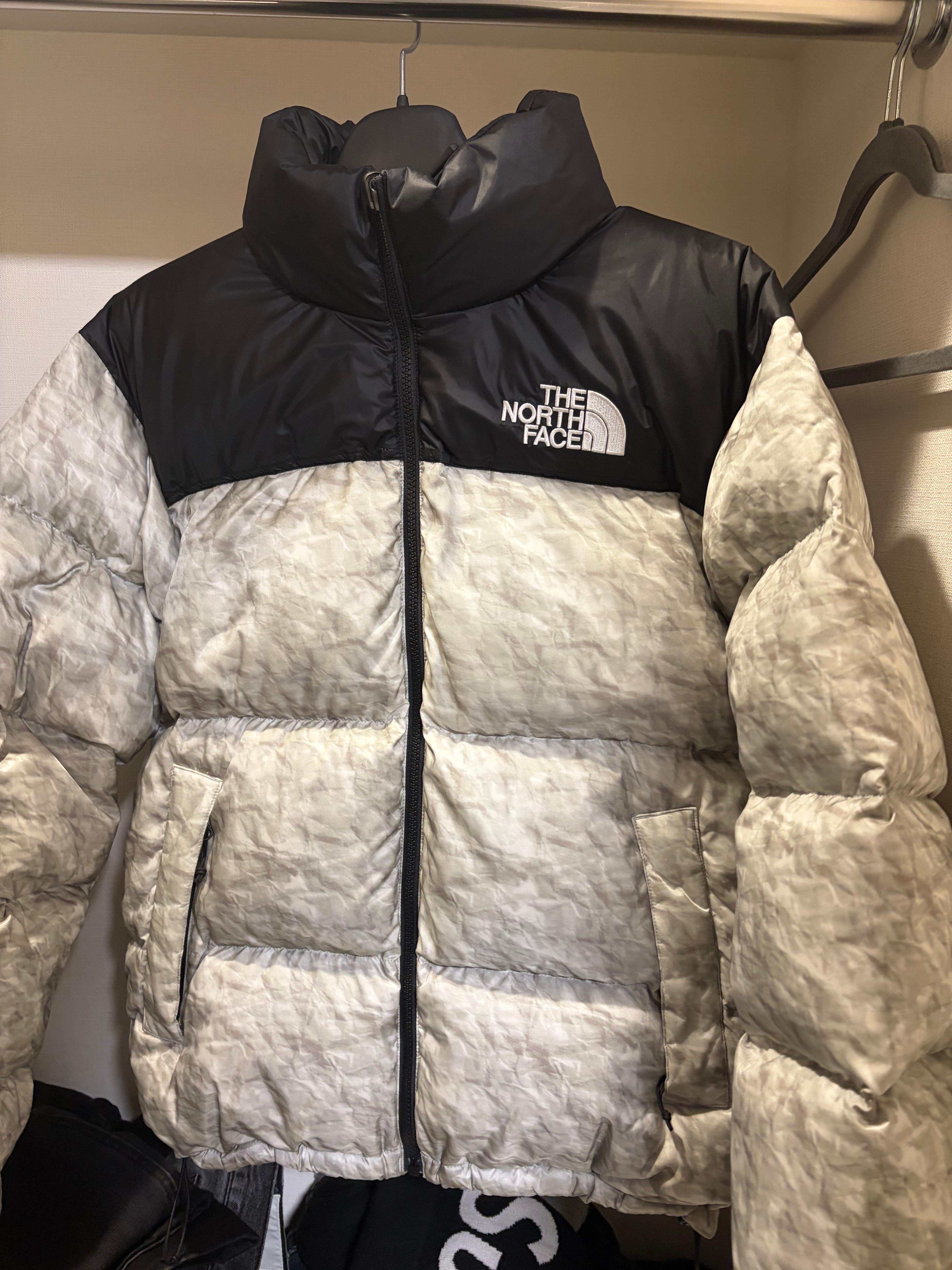 Supreme x The North Face Nuptse Jacket "White Paper Print"