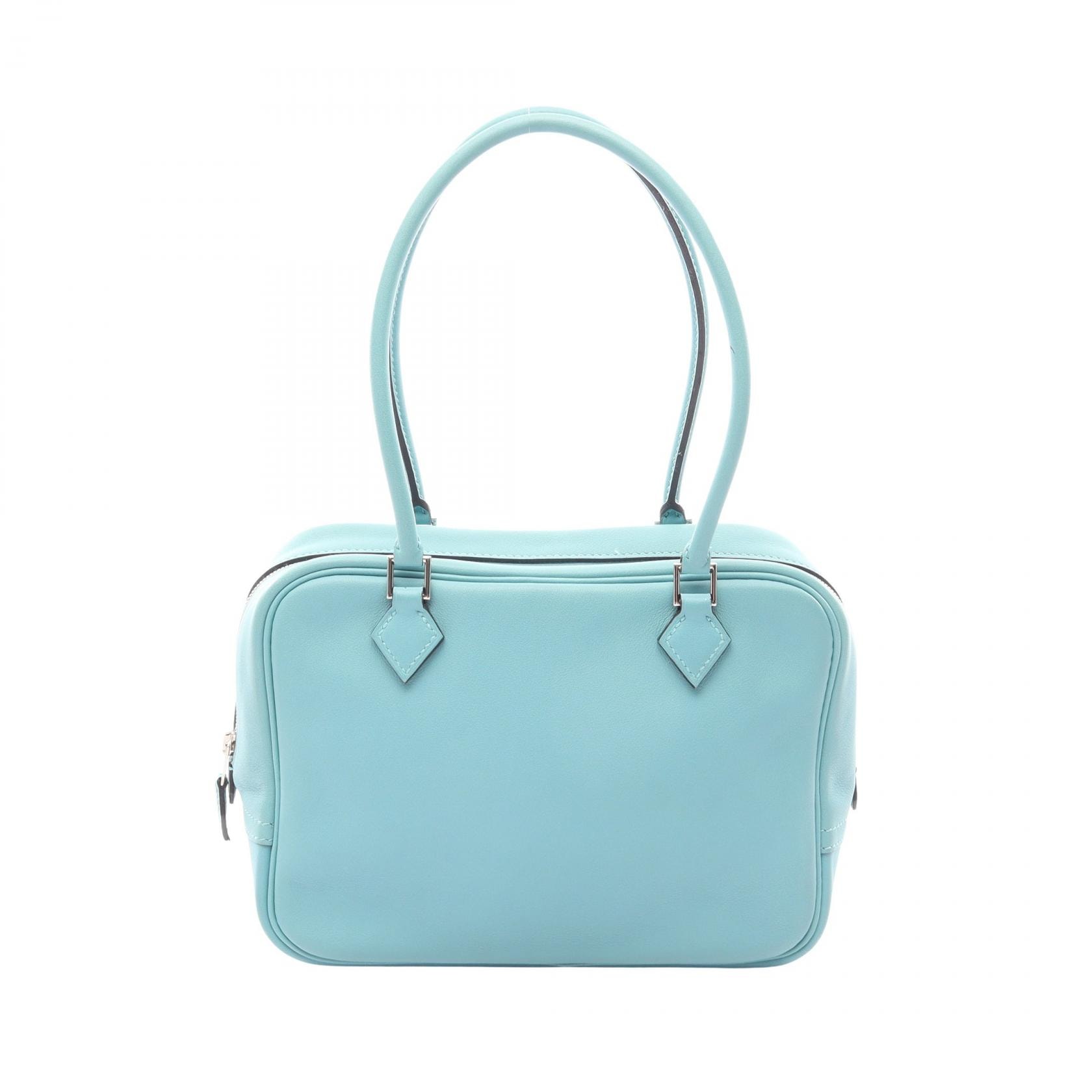 エルメス HERMES ミニプリュム20 ハンドバッグ バッグ レザー カーフ(牛革) ヴォースイフト ヴォースイフト ブルーアトール X刻印(2016年製造) レディース ブルー系 【中古】