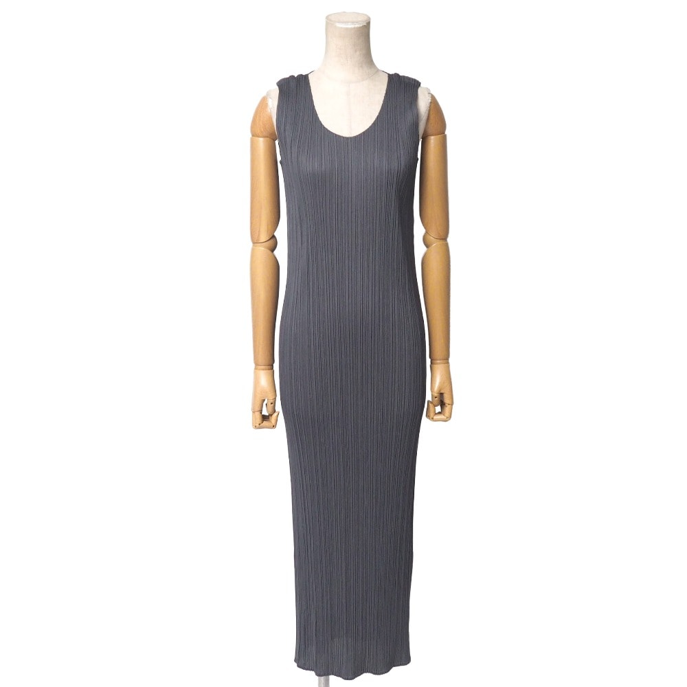 ■美品■PLEATS PLEASE ISSEY MIYAKE プリーツプリーズ イッセイミヤケ ヴィンテージ ワンピース サイズ2 プリーツ ノースリーブ ロングワンピース ブランド古着【中古】20260617/RA9896