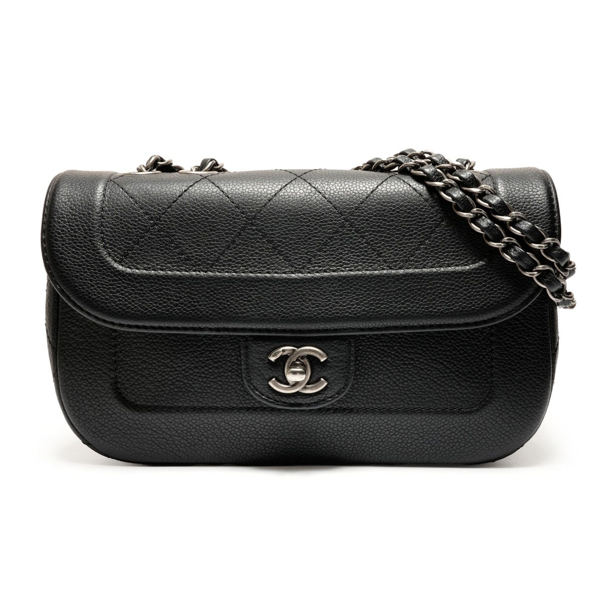 シャネル CHANEL 20番台 2014-2015 キャビア マトラッセ シングルフラップ ショルダーバッグ【中古】