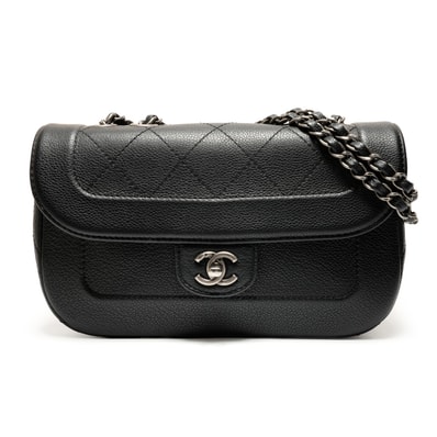 シャネル CHANEL 20番台 2014-2015 キャビア マトラッセ シングルフラップ ショルダーバッグ【中古】