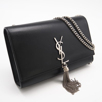 美品 SAINT LAURENT サンローラン クラシックケイト チェーンショルダーバッグ 354119 ショルダーバッグ ブラック カーフレザー レディース