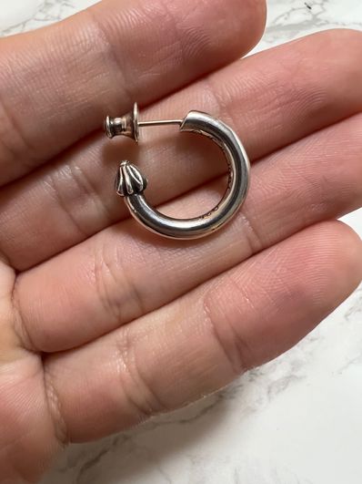 Chrome Hearts Hoop Plain Earrings "Silver"