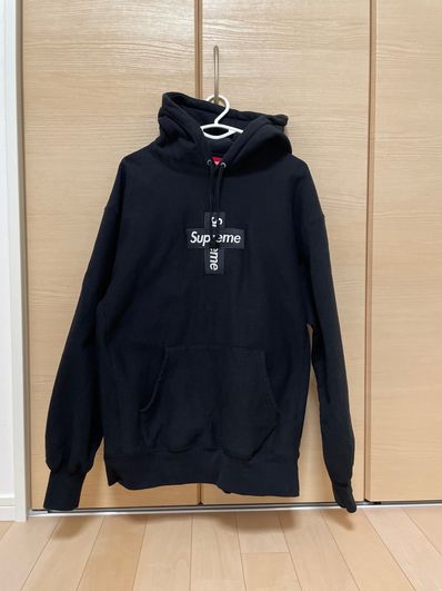 Supreme Cross Box Logo Hooded Sweatshirt "Black"