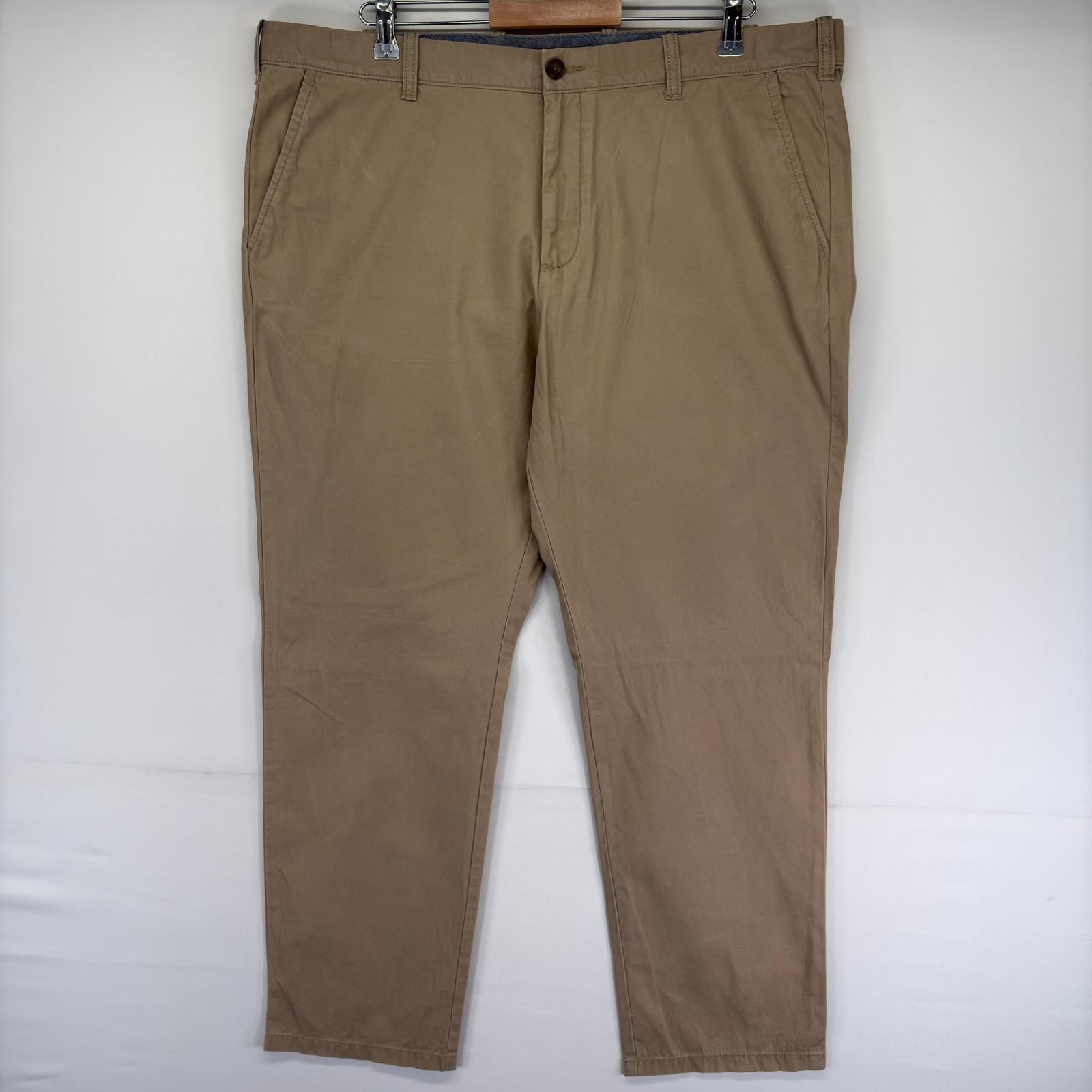 古着 トミーヒルフィガー TOMMY HILFIGER パンツ 大きいサイズ ジッパーフライ ワンポイントロゴ W40 L32  ベージュ系 メンズ