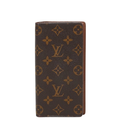 ルイ ヴィトン モノグラム ポルトフォイユ ブラザ 長財布 M66540 ブラウン PVC レザー レディース LOUIS VUITTON 【中古】