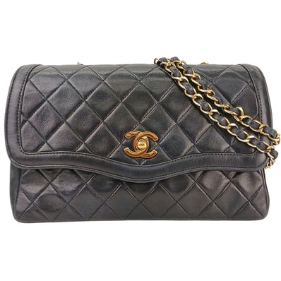 CHANEL シャネル マトラッセ ポーチ付き チェーンショルダーバッグ ショルダーバッグ ラムスキン ブラック ゴールド レディース【中古】