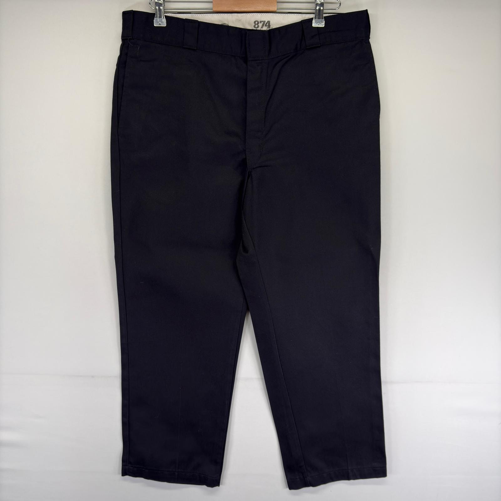 古着 ディッキーズ Dickies パンツ ストレート ジッパーフライ 874 スラックス ワーク W38 L28  ブラック系 メンズ