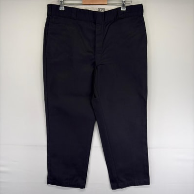 古着 ディッキーズ Dickies パンツ ストレート ジッパーフライ 874 スラックス ワーク W38 L28 ブラック系 メンズ