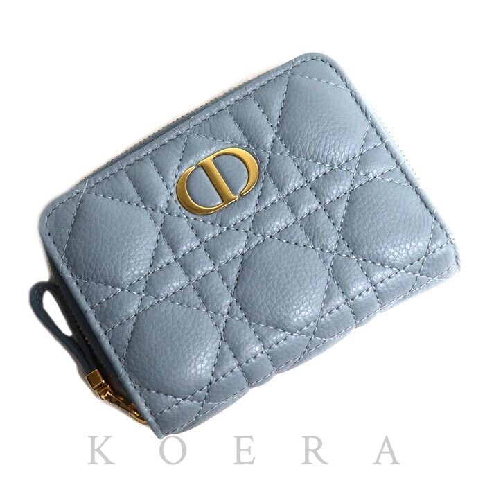 Dior ディオール コンパクト カロ スカーレット ウォレット 二つ折り財布 ブルーグレー系 S5032UWHC_M81B レディース【中古】