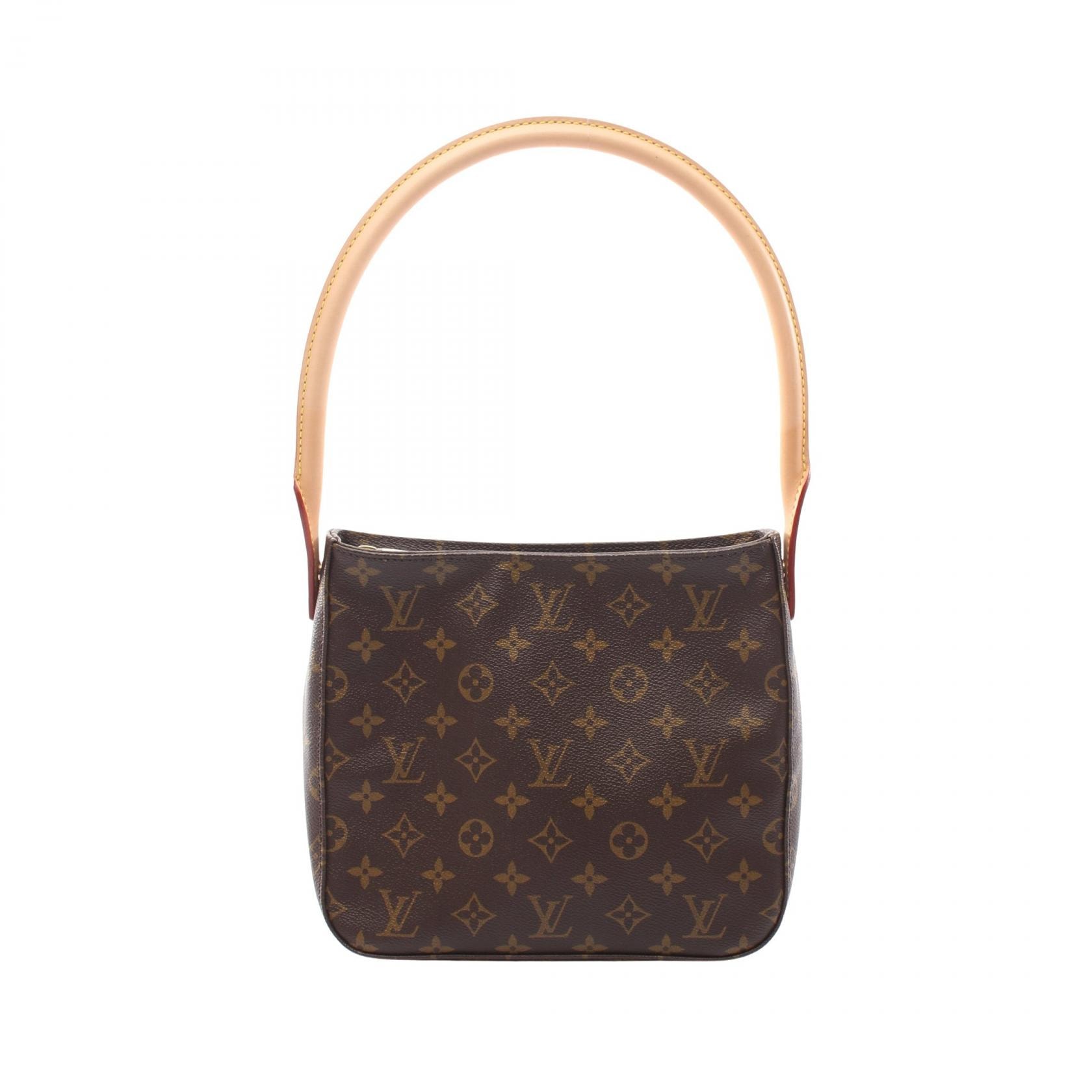 ルイ・ヴィトン LOUIS VUITTON ルーピングMM ショルダーバッグ バッグ PVCコーティングキャンバス レザー モノグラム レディース ブラウン系 M51146 【中古】