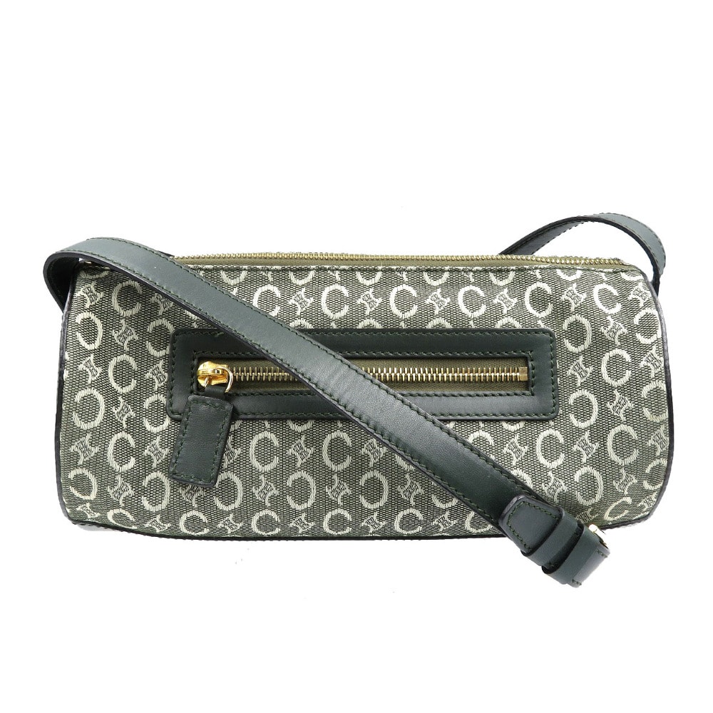 セリーヌ     キャンバス レザー オリーブ   ショルダーバッ