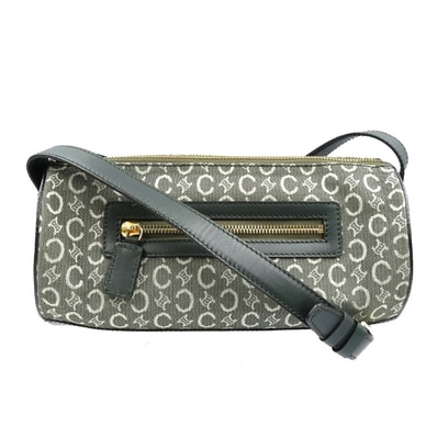 セリーヌ キャンバス レザー オリーブ ショルダーバッ