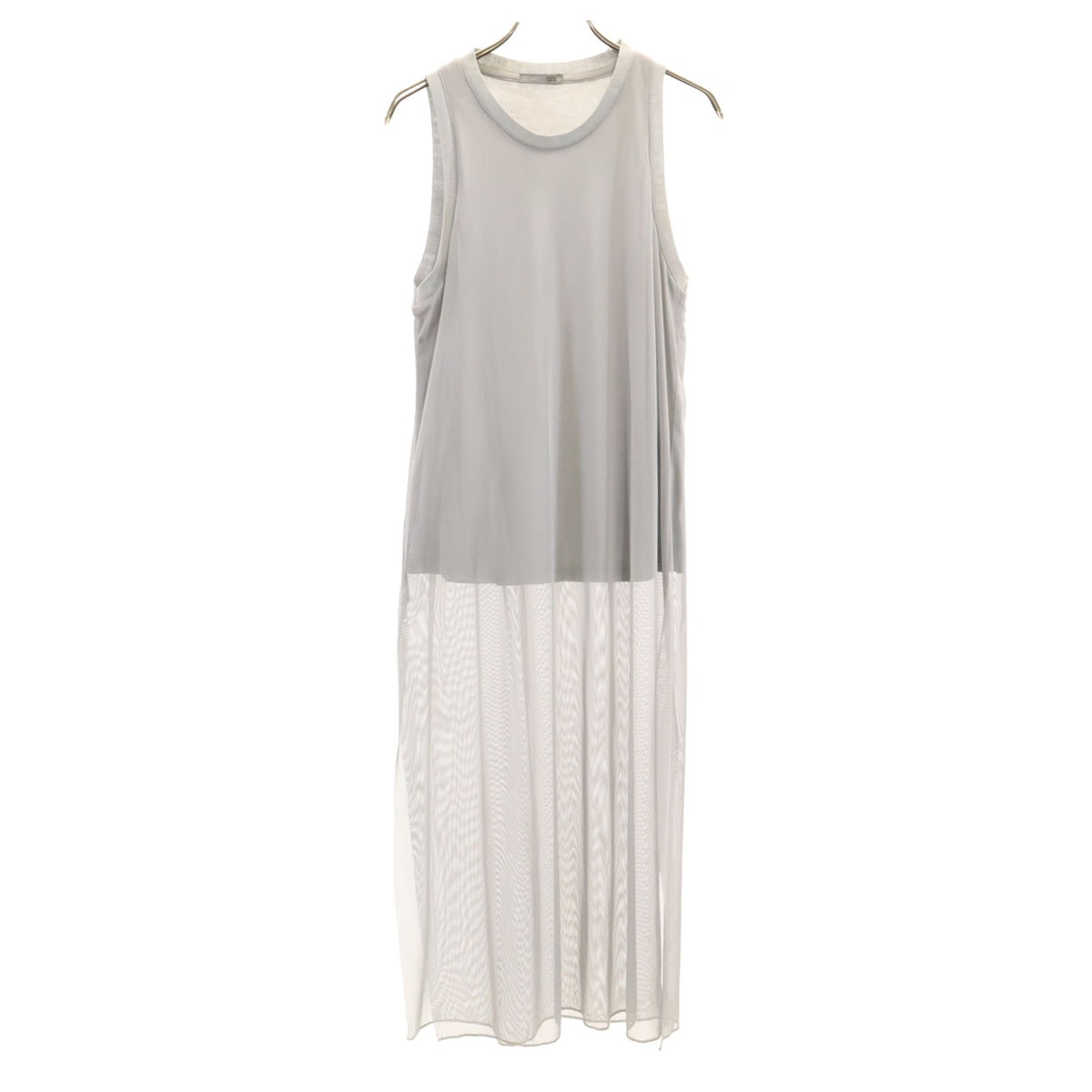 ZARA ザラ シアー ロング タンクトップ M グレー