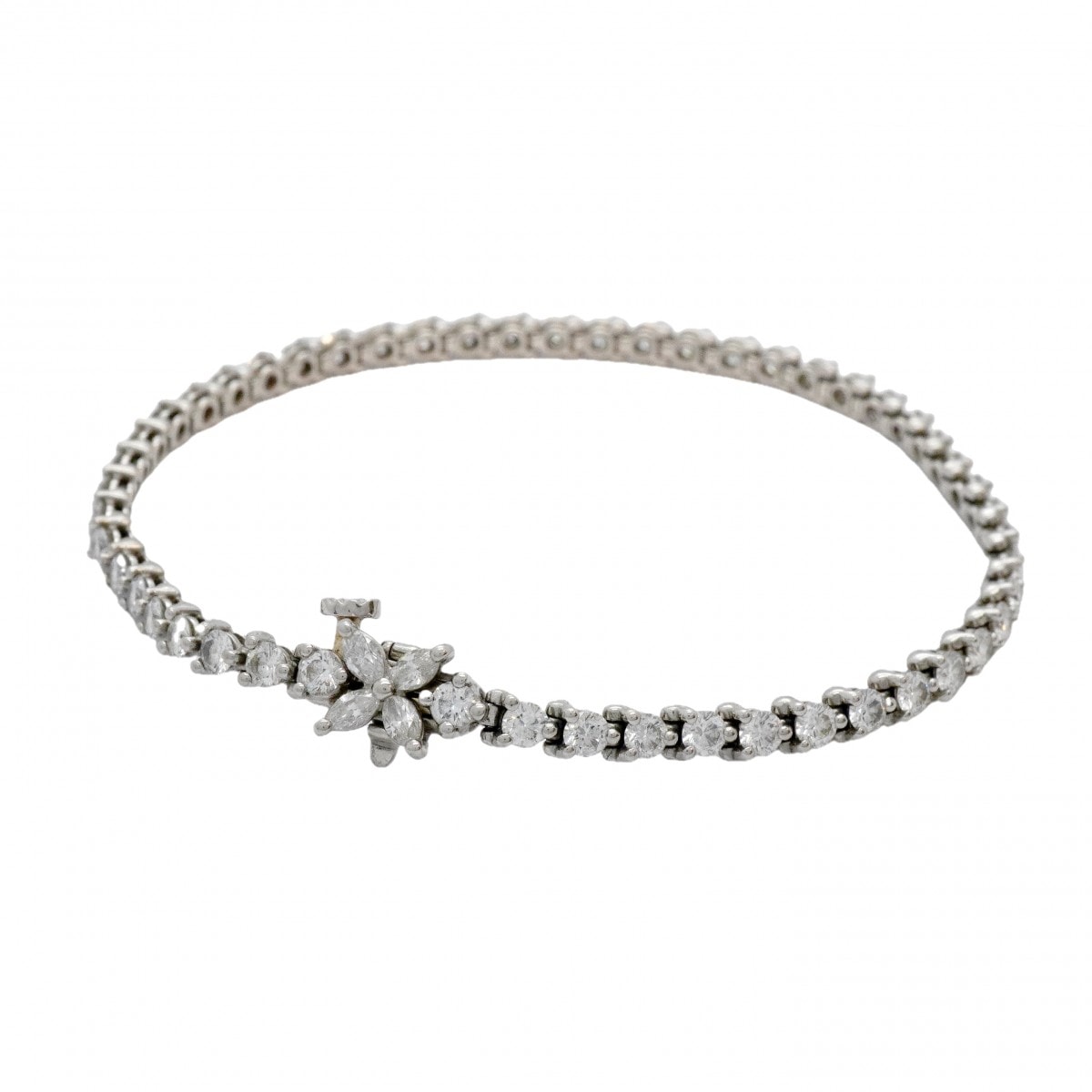 【6jdb0408-50】ティファニー ブレスレット ビクトリア Pt950 プラチナ ダイヤモンド【中古】レディース