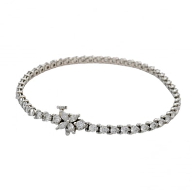 【6jdb0408-50】ティファニー ブレスレット ビクトリア Pt950 プラチナ ダイヤモンド【中古】レディース