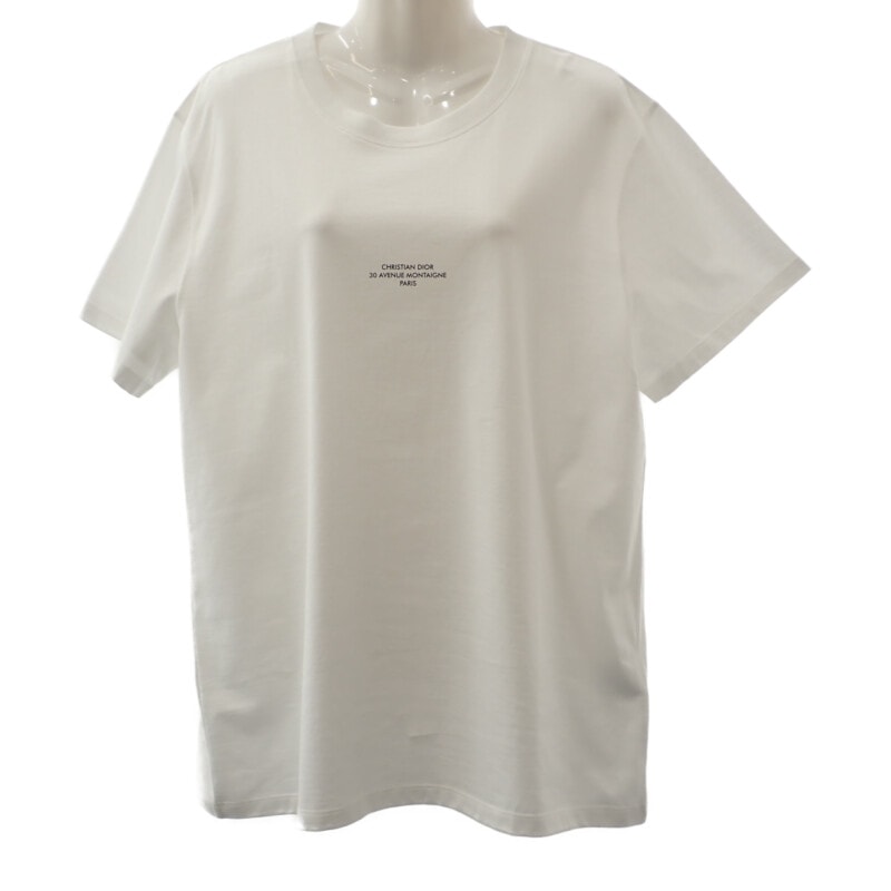 ディオール Dior Montaigne XXL 593J668D3018 半袖Ｔシャツ コットン ホワイト メンズ【中古】【Aランク】