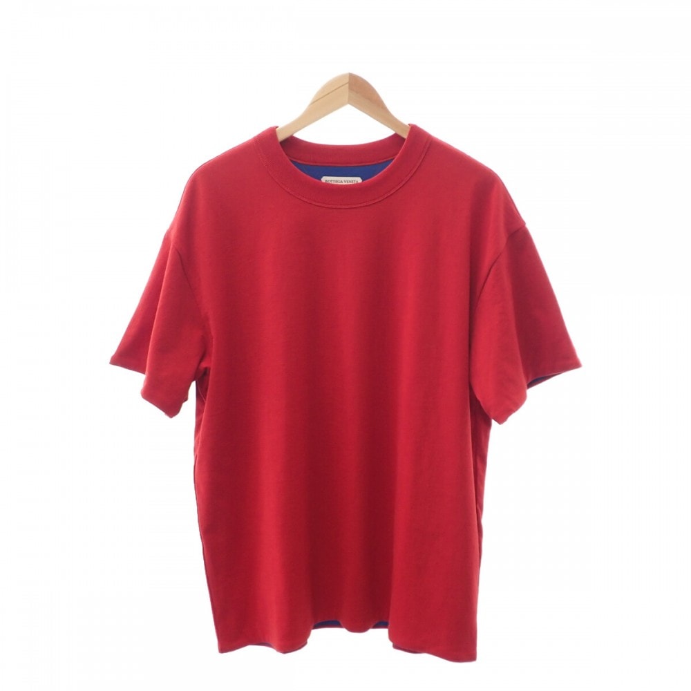 ボッテガヴェネタ BOTTEGA VENETA ダブルレイヤー S 661788_V16E0 半袖Ｔシャツ コットン レッド ブルー メンズ【中古】【Aランク】